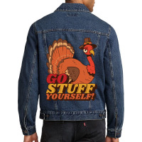 Thanksgiving Turkey Anti Thanksgiving Design - Go Stuff Yourself Men Denim Jacket | Artistshot