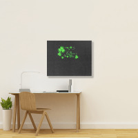 Happy St Patricks Day And Shamrock Landscape Canvas Print | Artistshot