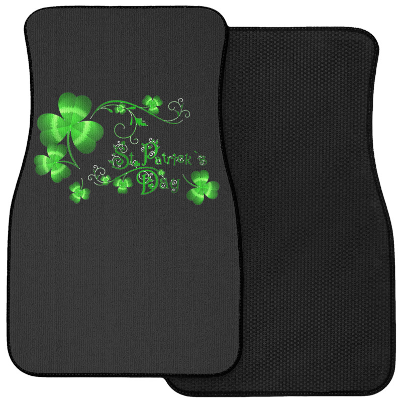 Happy St Patricks Day And Shamrock Front Car Mat | Artistshot