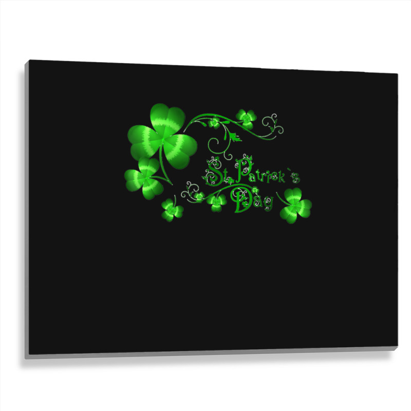 Happy St Patricks Day And Shamrock Metal Print Horizontal | Artistshot