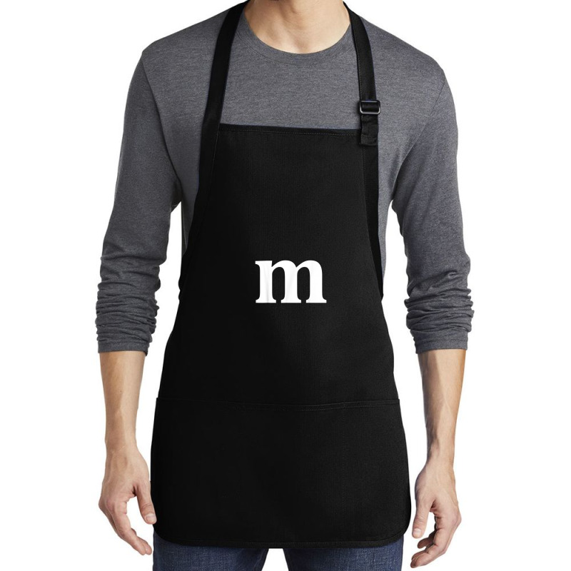 Funny Letter M Last Minute Halloween Group Costume Matching Medium-length Apron | Artistshot