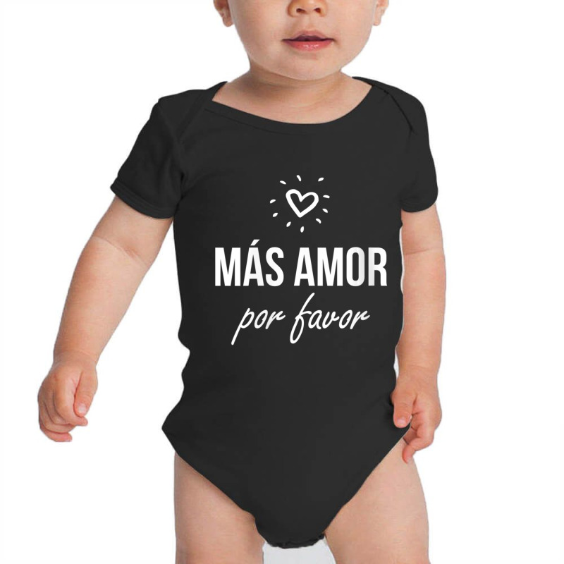 Womens Mas Amor Por Favor Cute Latin Quote Peace Love V-neck Baby Bodysuit by cm-arts | Artistshot