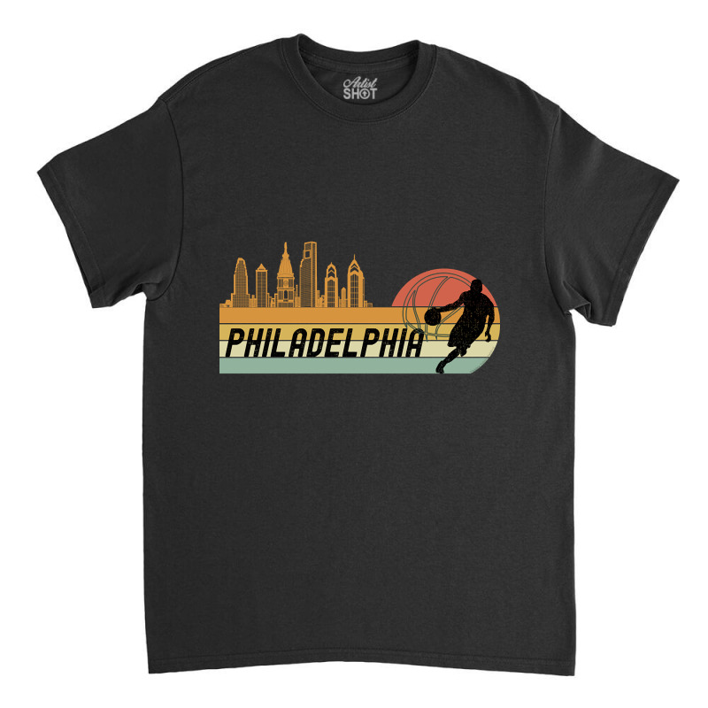 Basketball Fans Philadelphia Cityscape Classic T-shirt by Kuwannin528 | Artistshot