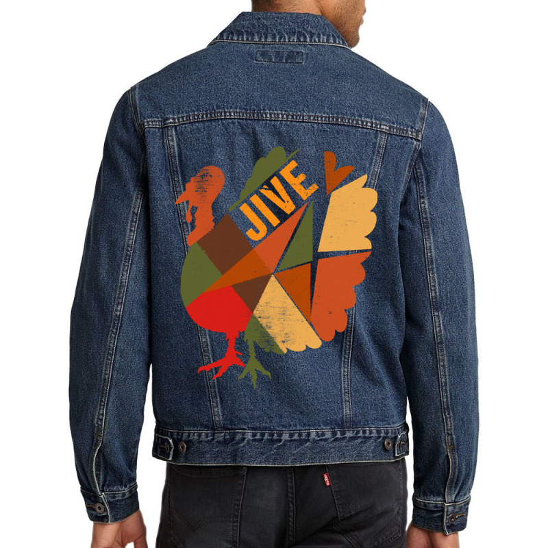 Thanksgiving Turkey Happy Thanksgiving Jive Turkey Men Denim Jacket | Artistshot