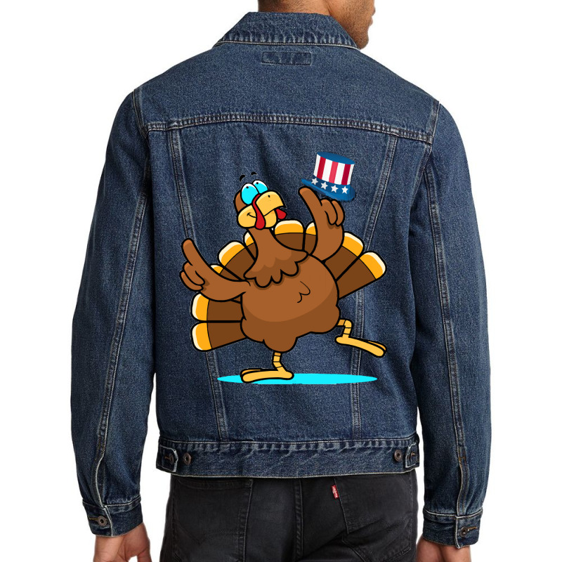 Thanksgiving Turkey Happy Thanksgiving Turkey Day Funny Gift Men Denim Jacket | Artistshot