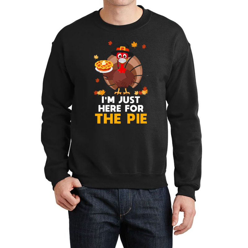 Thanksgiving Turkey Here For Pie Thanksgiving Funny Turkey Face Mask G Crewneck Sweatshirt | Artistshot