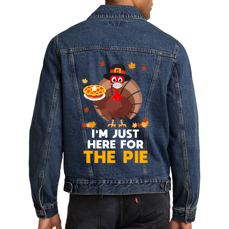 Thanksgiving Turkey Here For Pie Thanksgiving Funny Turkey Face Mask G Men Denim Jacket | Artistshot