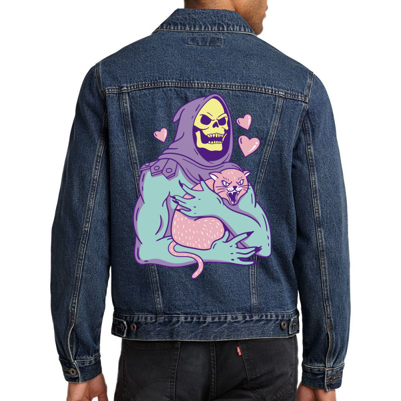 Skeletor's Cat Premium Scoop Men Denim Jacket | Artistshot