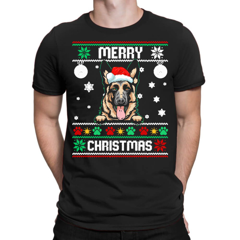 Ugly Merry Christmas German Shepherd Dog Xmas Dog Lover Christmas T-shirt | Artistshot