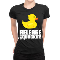 Release The Quackin! Yellow Rubber Ducks Ladies Fitted T-shirt | Artistshot