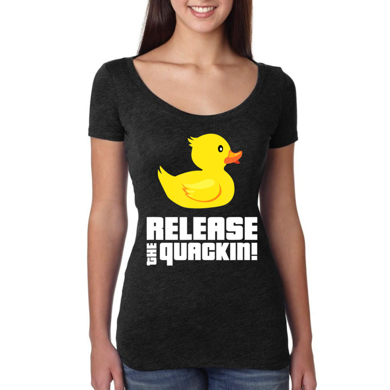 Release The Quackin! Yellow Rubber Ducks Women's Triblend Scoop T-shirt by cm-arts | Artistshot