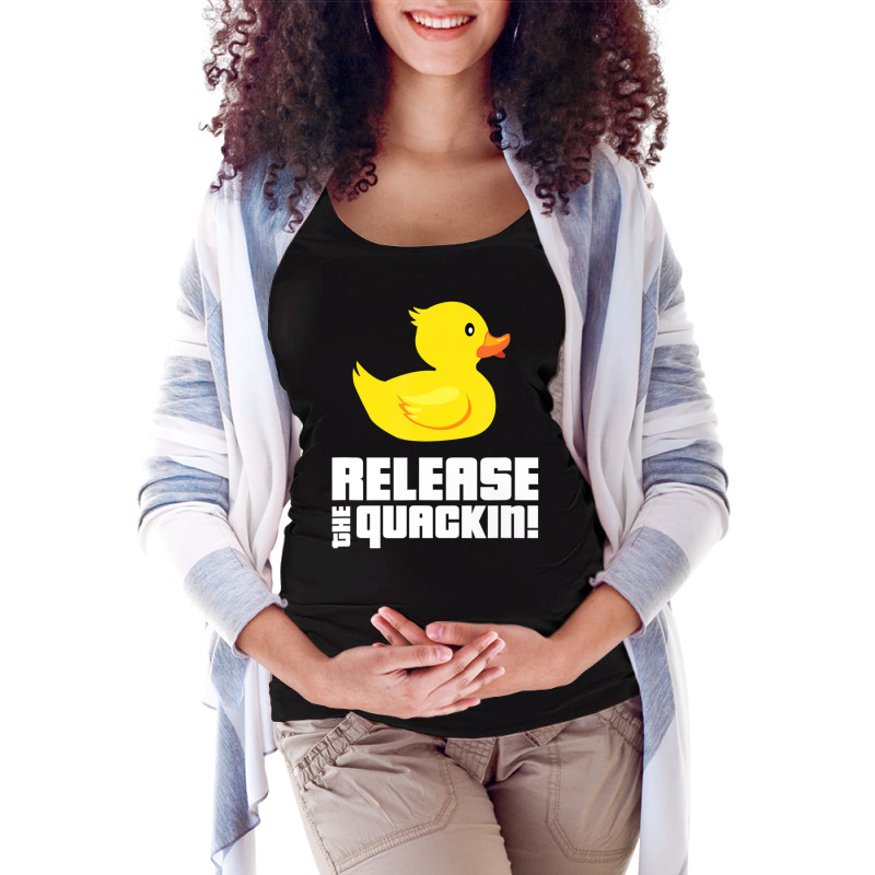 Release The Quackin! Yellow Rubber Ducks Maternity Scoop Neck T-shirt by cm-arts | Artistshot