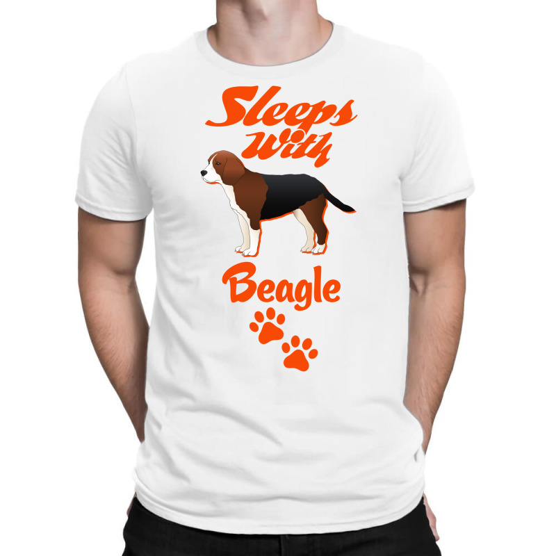 Sleeps With Beagle T-shirt | Artistshot