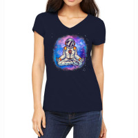 Yoga Meditating Astronaut In The Galaxy Lotus Meditation Tank Top Women's V-neck T-shirt | Artistshot