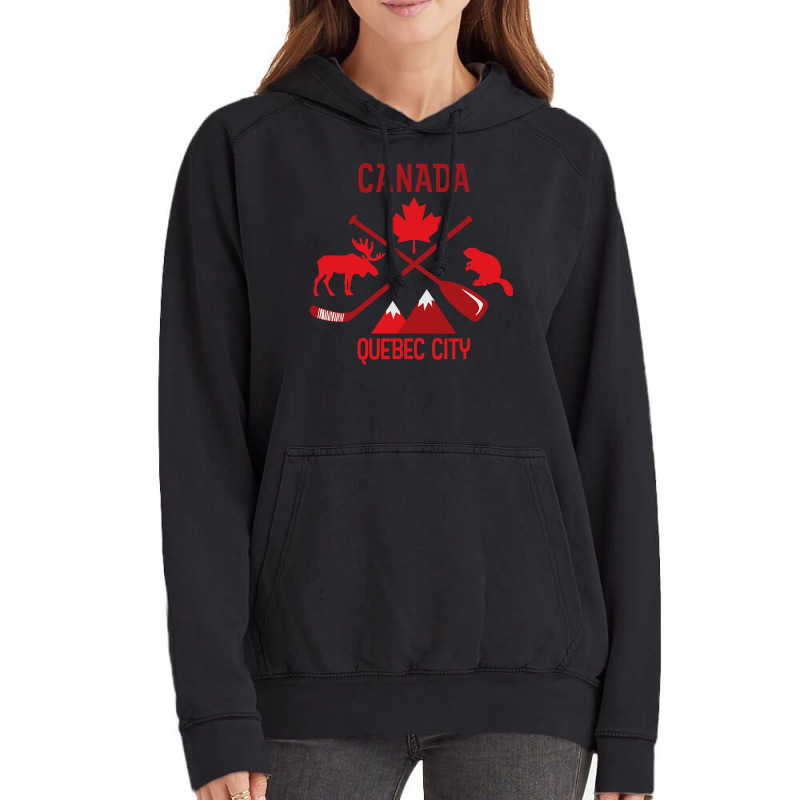 Quebec City Canada Product Vintage Hoodie by cm-arts | Artistshot