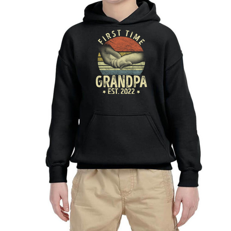 First Time Gerandpa Est. 2022 Funny New Dad Papa Youth Hoodie by behindcedar22 | Artistshot