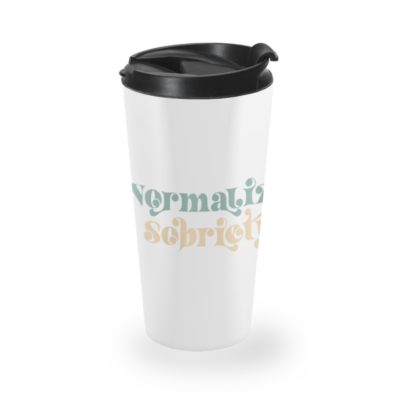 Womens Sober Girl Quote Normalize Sobriety V-neck Travel Mug | Artistshot