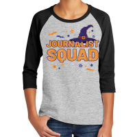 Journalist Squad Witch Halloween Matching Reporter Youth 3/4 Sleeve | Artistshot