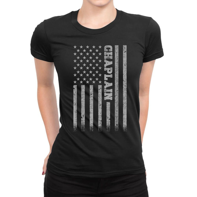 Chaplain American Flag T Shirt Ladies Fitted T-Shirt by cm-arts | Artistshot