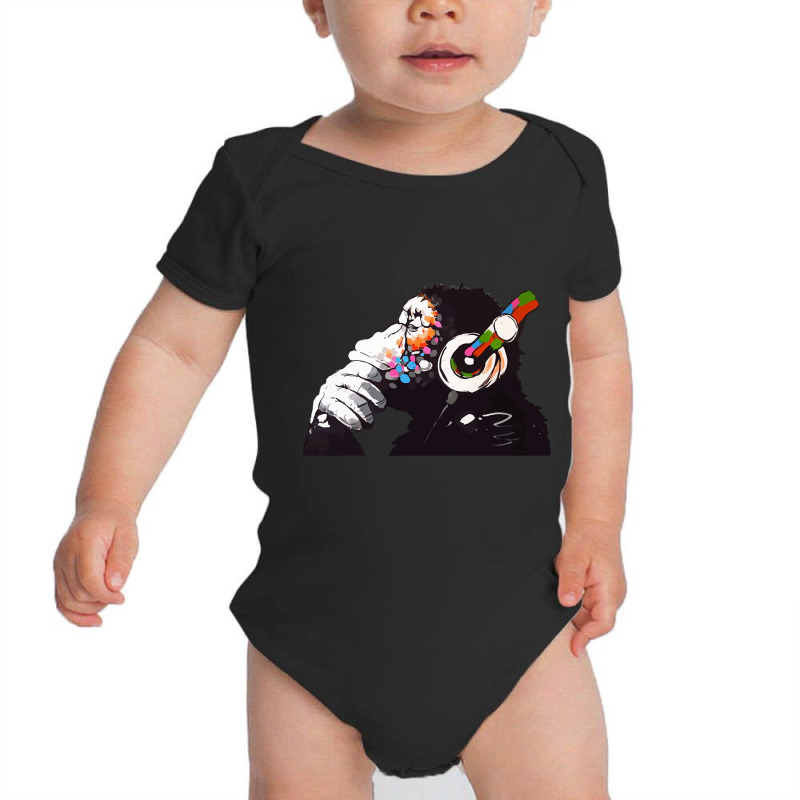 Banksy Dj Monkey Thinker Baby Bodysuit by Kosdapen517 | Artistshot