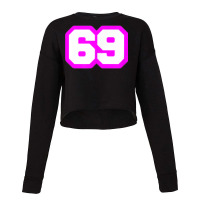 Purple Number Sixty Nine 69 Magenta Sport Font Cropped Sweater | Artistshot