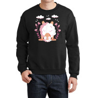 Sheep Tipped Over With Flowers Cute Sheep Crewneck Sweatshirt | Artistshot