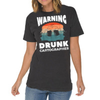 Warning Drunk Cartographer Map Making Cartography T Shirt Vintage T-shirt | Artistshot