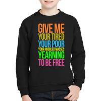 Muslim Travel Ban New Colossus Quote Lazarus Protest Youth Sweatshirt | Artistshot