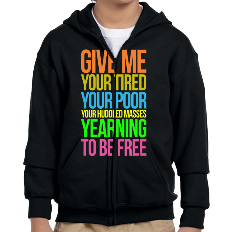 Muslim Travel Ban New Colossus Quote Lazarus Protest Youth Zipper Hoodie | Artistshot