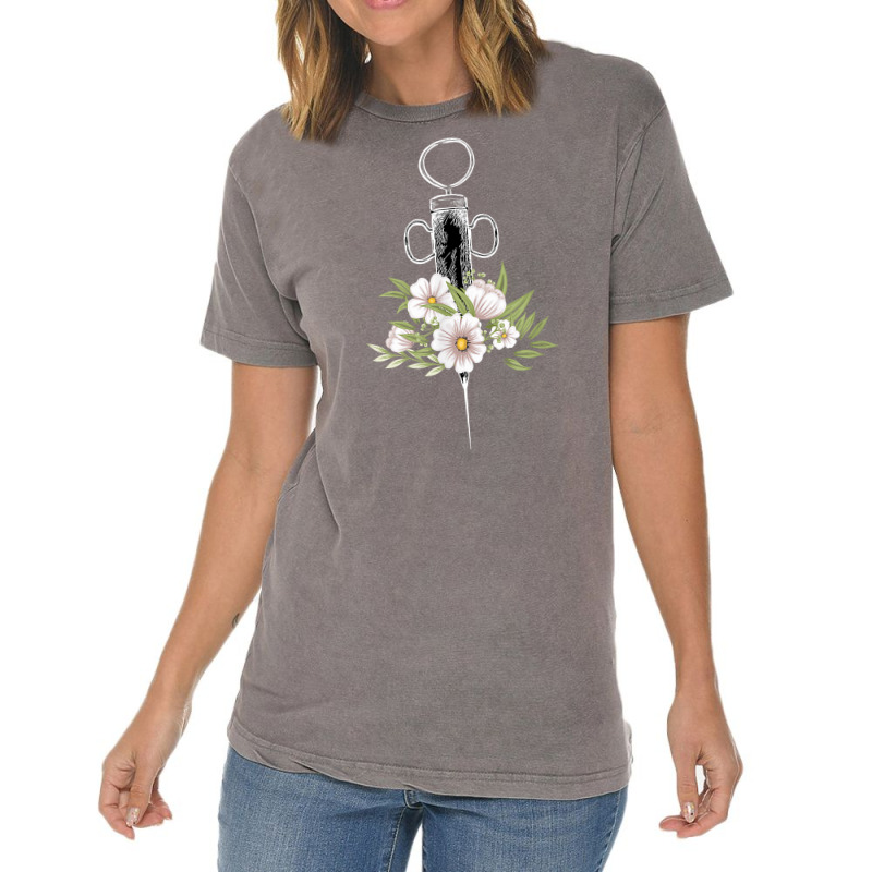 Phlebotomist Life Injection Phlebotomy Flowers Syringe T Shirt Vintage T-shirt | Artistshot