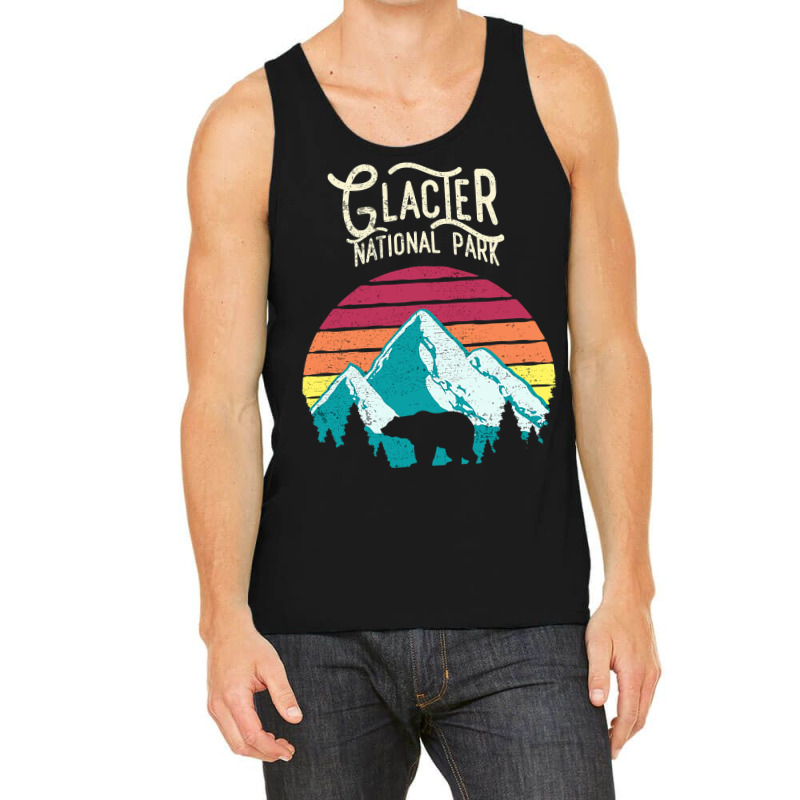 Vintage Glacier National Park Mountain Bear Retro Tank Top | Artistshot