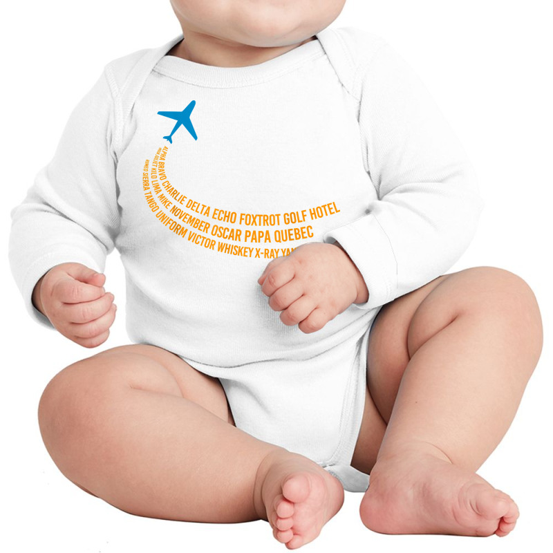 Phonetic Alphabet  Pilot Airplane T Shirt Long Sleeve Baby Bodysuit | Artistshot