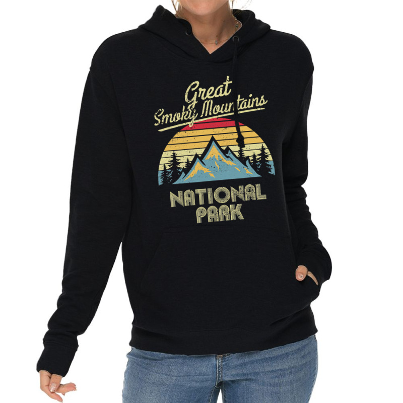 Vintage Great Smoky Mountains National Park Mountain T Lightweight Hoodie | Artistshot