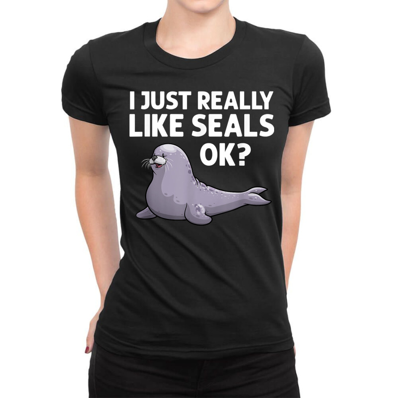 Cool Seal For Men Women Sea Lion Zookeeper Sea Animal Seals T Shirt Ladies Fitted T-Shirt by cm-arts | Artistshot