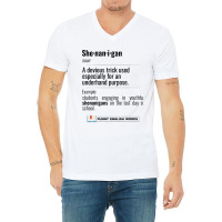 English Funny Words - Shenanigan - Fun Black Text V-neck Tee | Artistshot