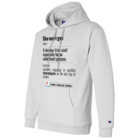 English Funny Words - Shenanigan - Fun Black Text Champion Hoodie | Artistshot