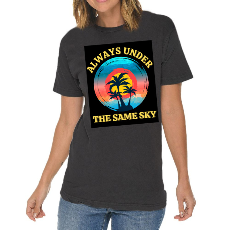 Always Under The Same Sky  Long Distance Couple Love Relationship Vintage T-shirt | Artistshot