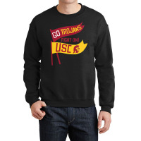 Usc Womens Go Trojans Cardinal Gold Pennant Fight On! V-neck Crewneck Sweatshirt | Artistshot