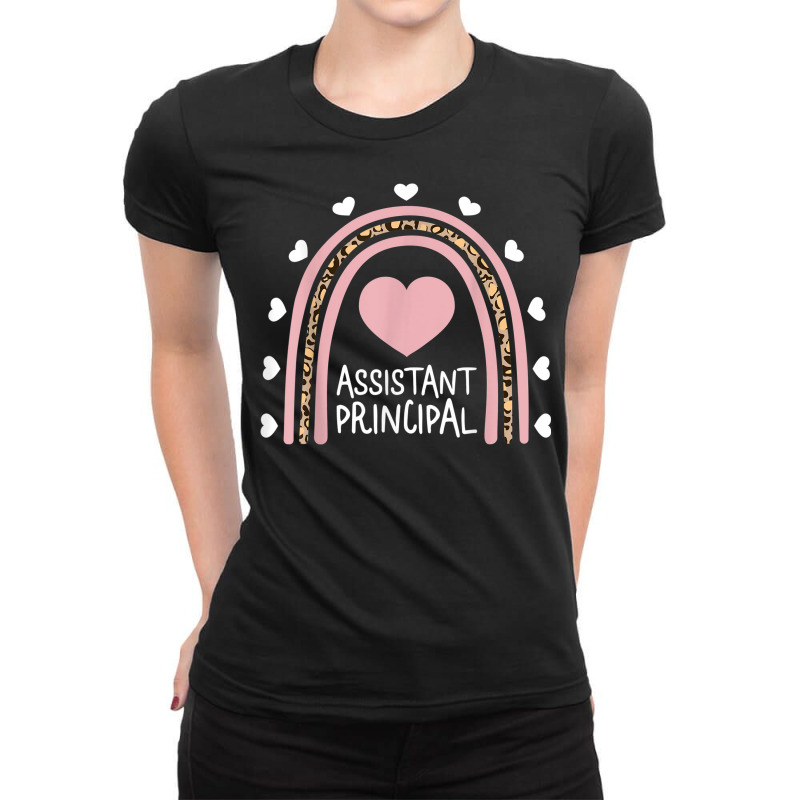 Principal Assistant Director Rainbow Leopard School Head Edu Ladies Fitted T-Shirt by August | Artistshot