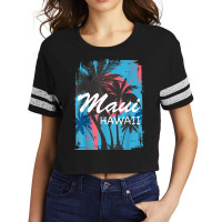 Vintage Maui Hawaii Hawaiian Island Palm Tree Beach Tropical T Shirt Scorecard Crop Tee | Artistshot