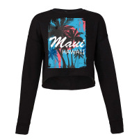 Vintage Maui Hawaii Hawaiian Island Palm Tree Beach Tropical T Shirt Cropped Sweater | Artistshot