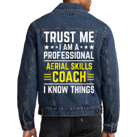 Professional Aerial Skills Coach Funny Aerial Skills Coach Men Denim Jacket | Artistshot