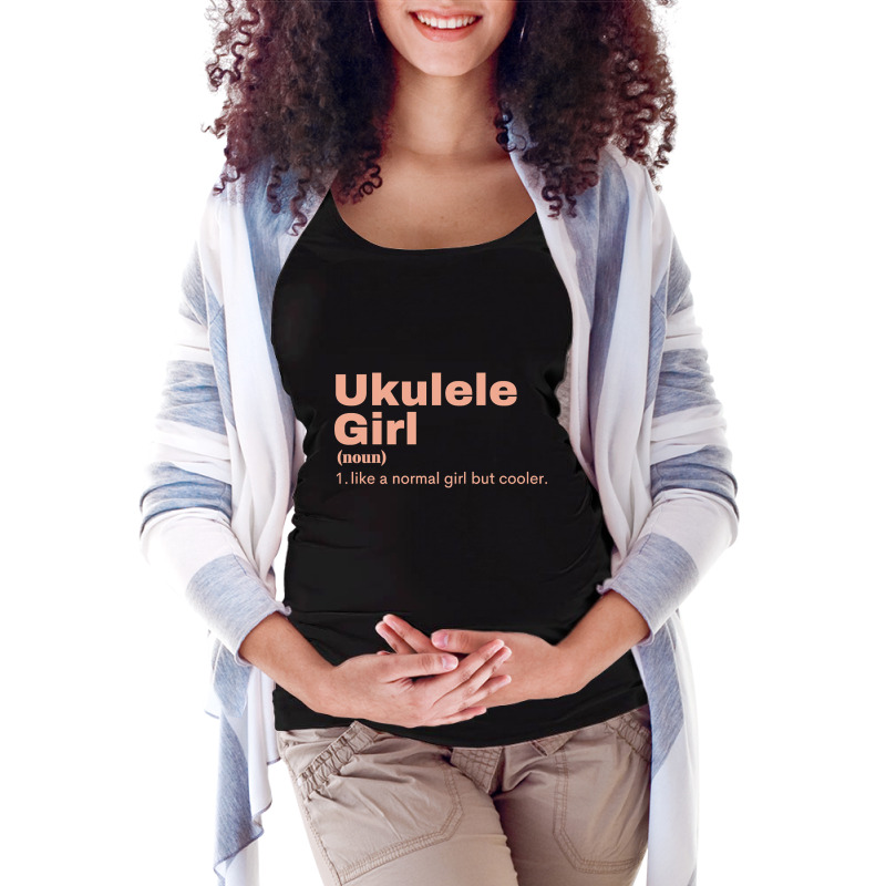 Ukulele  Girl - Ukulele Maternity Scoop Neck T-shirt by Crowley Tidwell | Artistshot