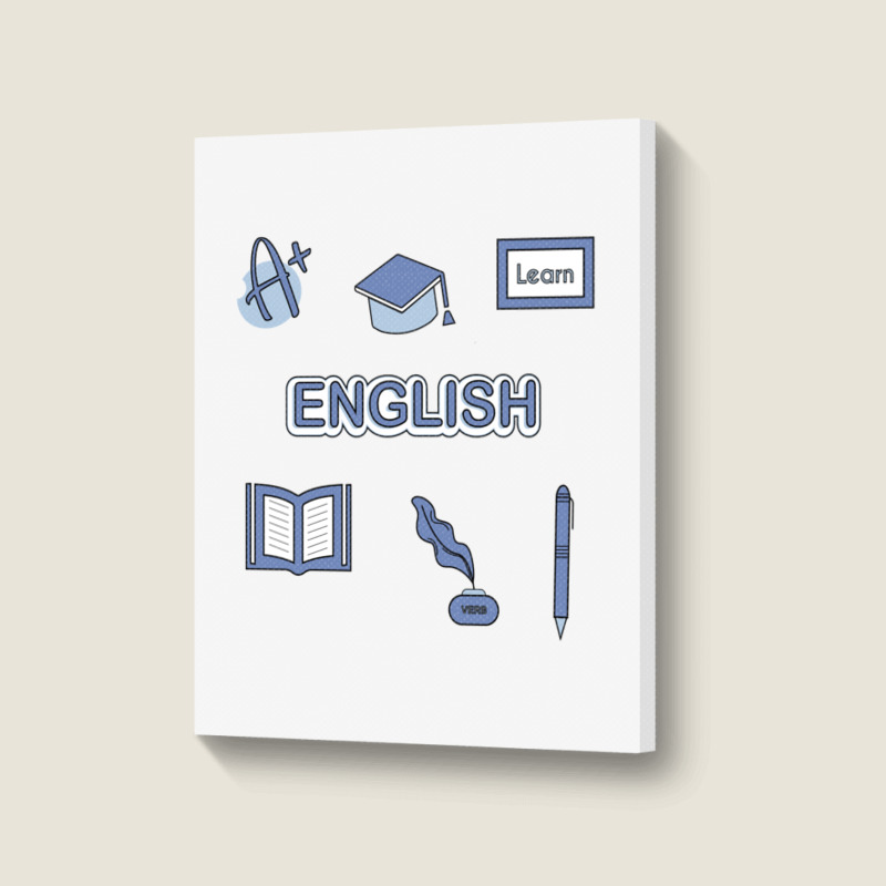 Light Blue English School Subject  Pack Portrait Canvas Print | Artistshot