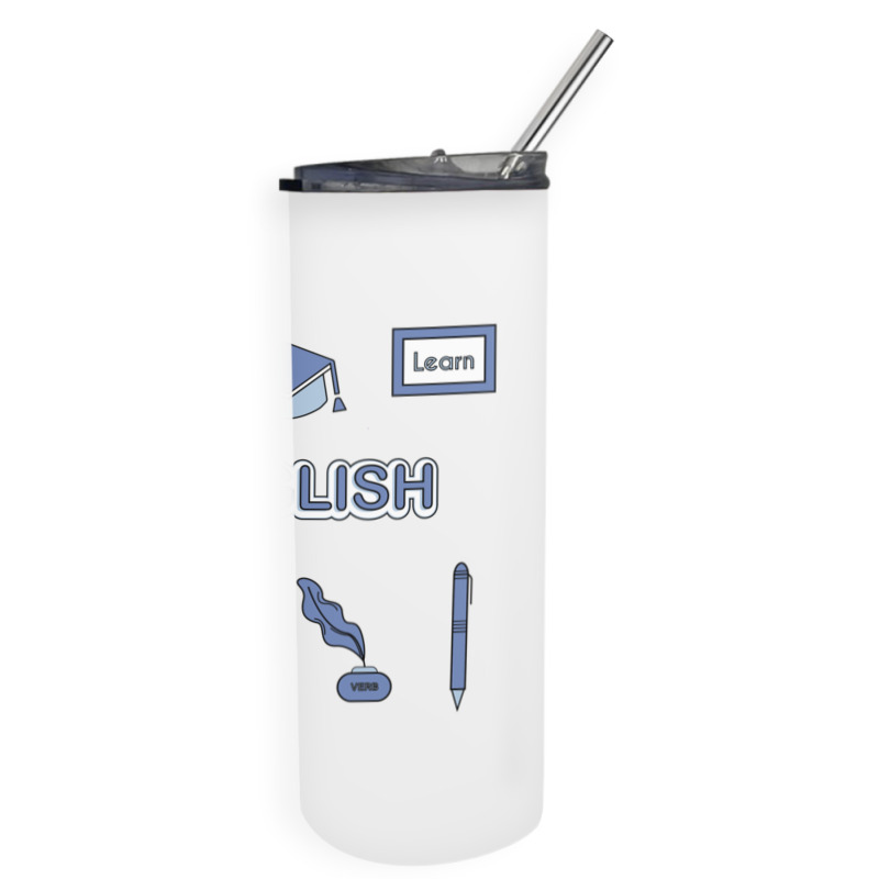 Light Blue English School Subject  Pack Skinny Tumbler | Artistshot