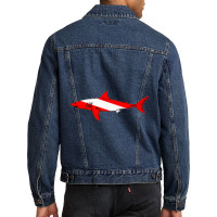 Dive Shark Diver Down Flag Scuba Diving Men Or Women Gift Premium Men Denim Jacket | Artistshot