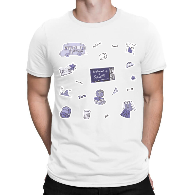 Light Purple School Subject  Pack T-shirt | Artistshot