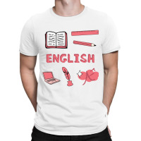 Lot D Amp X27 Autocollants Coral English School Subject T-shirt | Artistshot