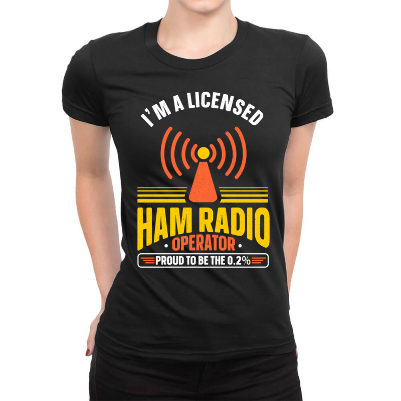 Morse Code Radio Ham Amateur Radio Operator Gift-8z6ty Ladies Fitted T-Shirt by fenderbendable | Artistshot