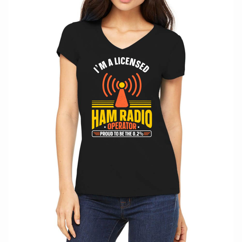 Morse Code Radio Ham Amateur Radio Operator Gift-8z6ty Women's V-Neck T-Shirt by fenderbendable | Artistshot